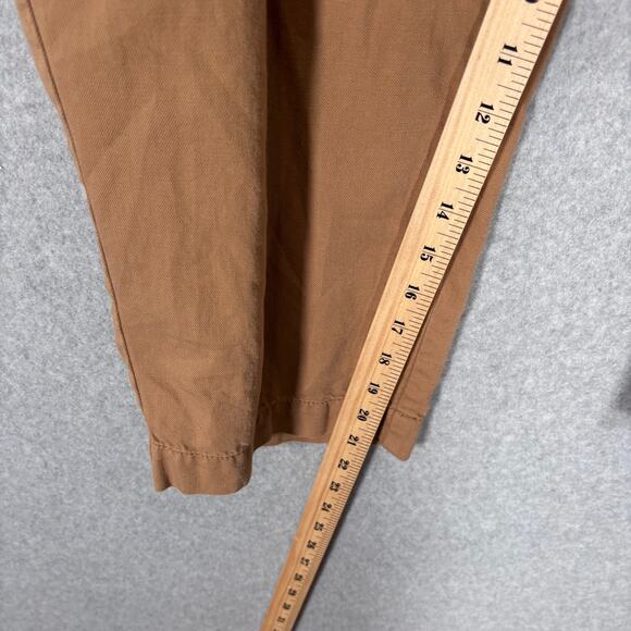 Talbots Cargo Pant 14P Khaki Linen Capri Super Soft Utility Wide Leg Baggy Crop - Picture 6 of 11